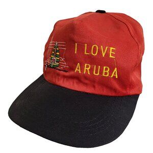 I LOVE ARUBA Hat Snapback Baseball Vintage 80s Cap Retro Dad Trucker